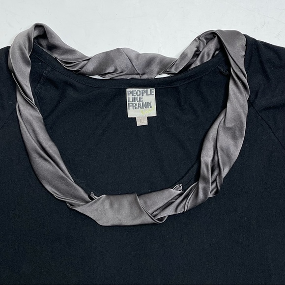 People Like Frank Black Knit Babydoll Mini Dress Size Large - Picture 3 of 7